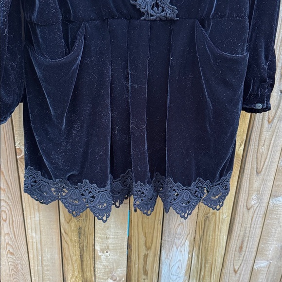 Free People Black Lace Trim Robe - Picture 4 of 11